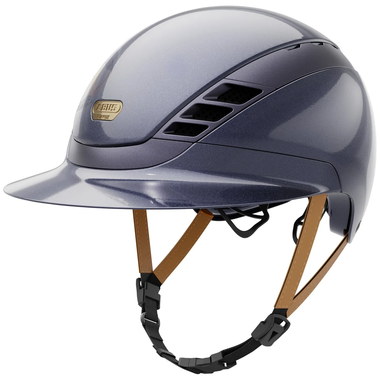 ABUS PIKEUR Reithelm AirLuxe Pure Metallic Hazelnut
