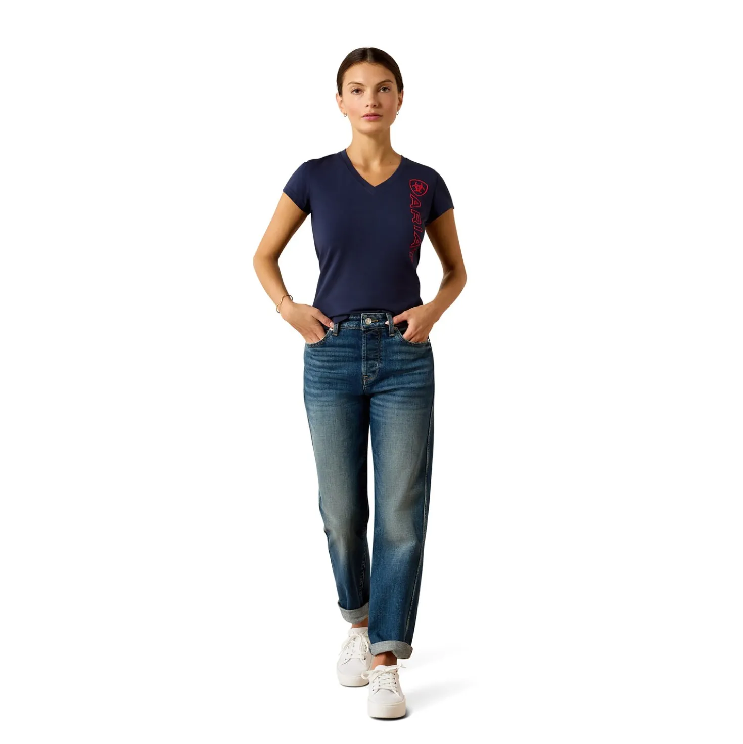 ARIAT T-Shirt Vertical-Logo Tee für Damen
