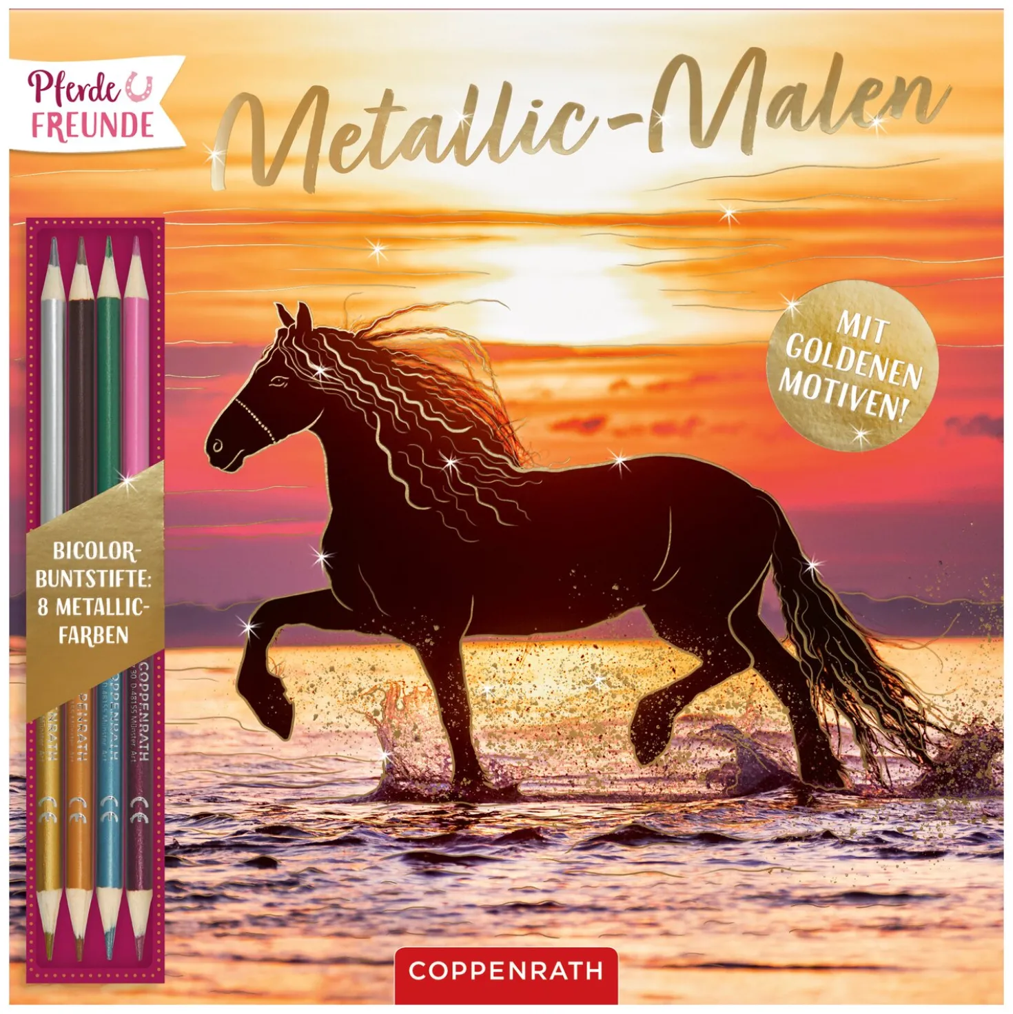 COPPENRATH Metallic-Malen mit Bicolor-Buntstifte Pferdefreunde