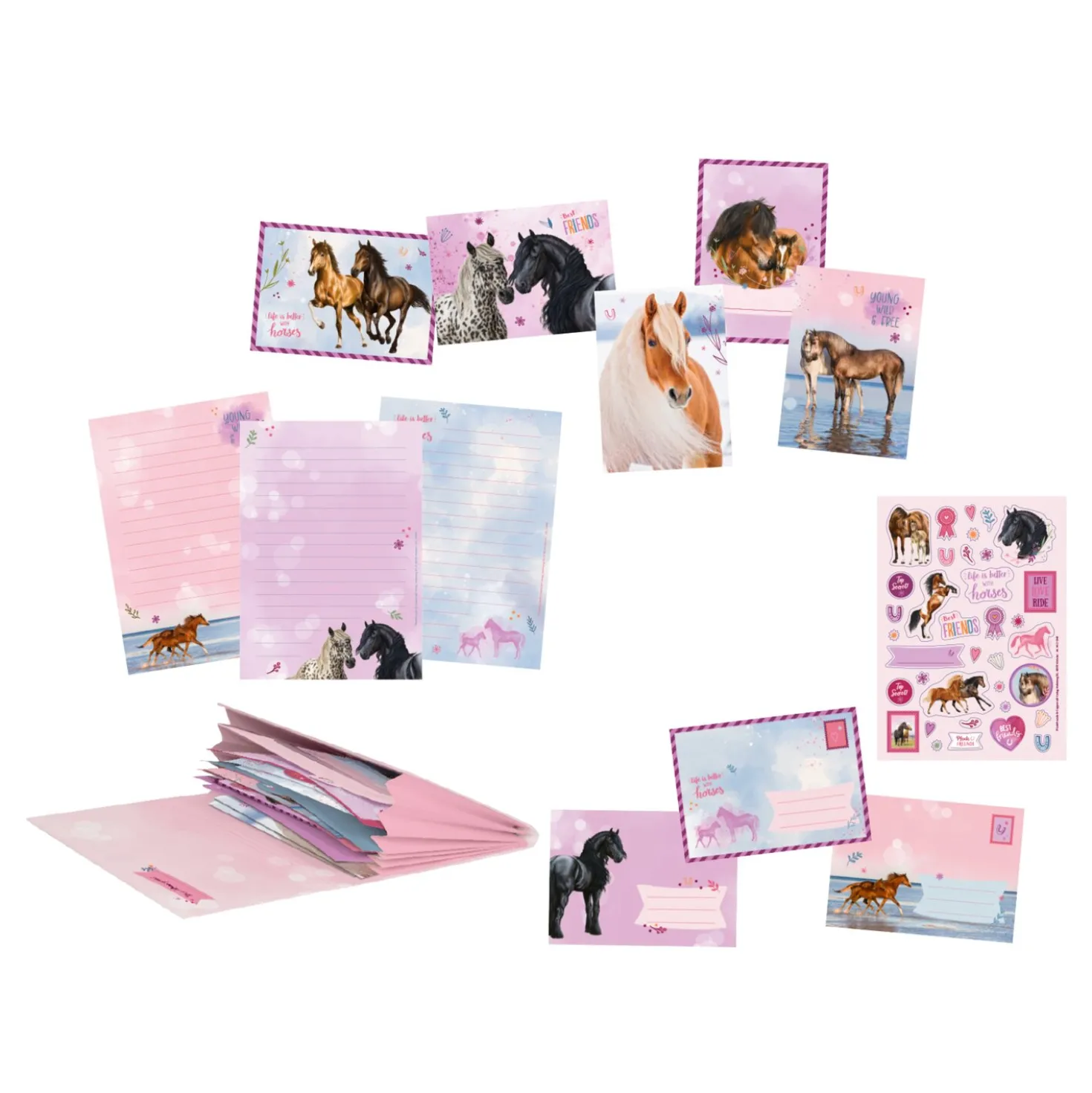 DIE SPIEGELBURG Briefpapier Set Pferdefreunde