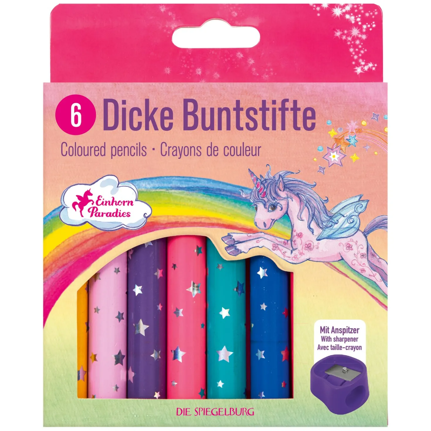 DIE SPIEGELBURG Dicke Buntstifte Einhorn-Paradies