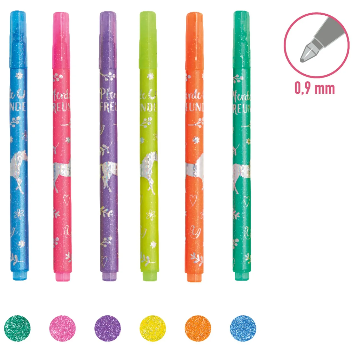 DIE SPIEGELBURG Glitzer-Fineliner Pferdefreunde