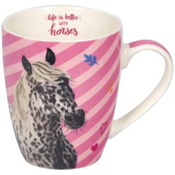 DIE SPIEGELBURG Porzellan-Tasse Pferdefreunde