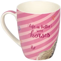 DIE SPIEGELBURG Porzellan-Tasse Pferdefreunde