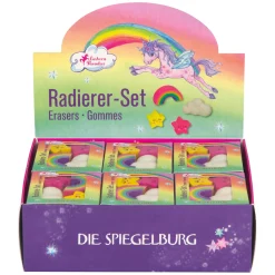 DIE SPIEGELBURG Radierer-Set Einhorn-Paradies