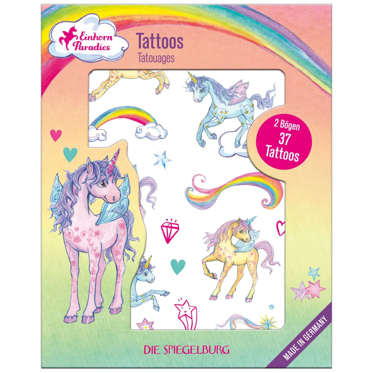DIE SPIEGELBURG Tattoos Einhorn Paradies