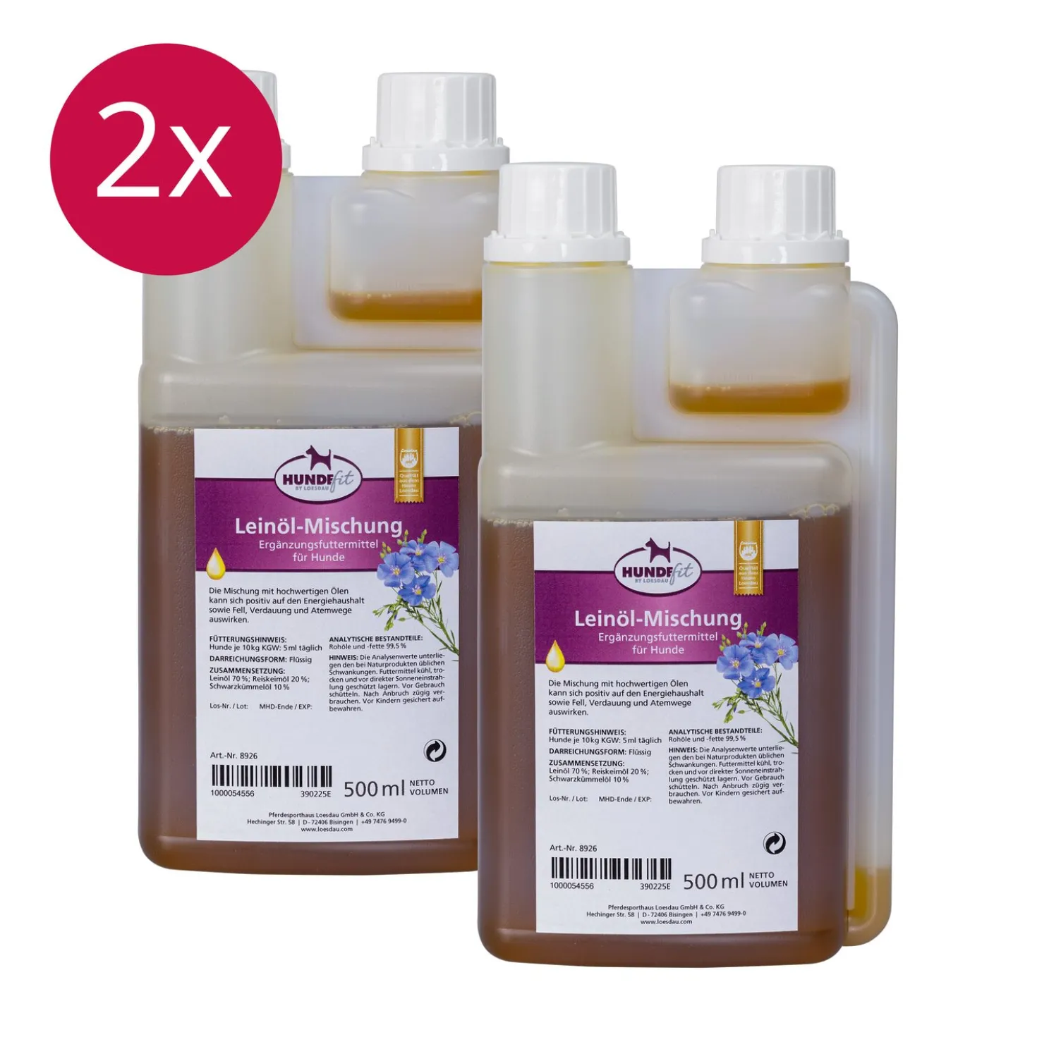 HUNDEfit by Loesdau Set Energie für Hunde, Leinöl-Mischung