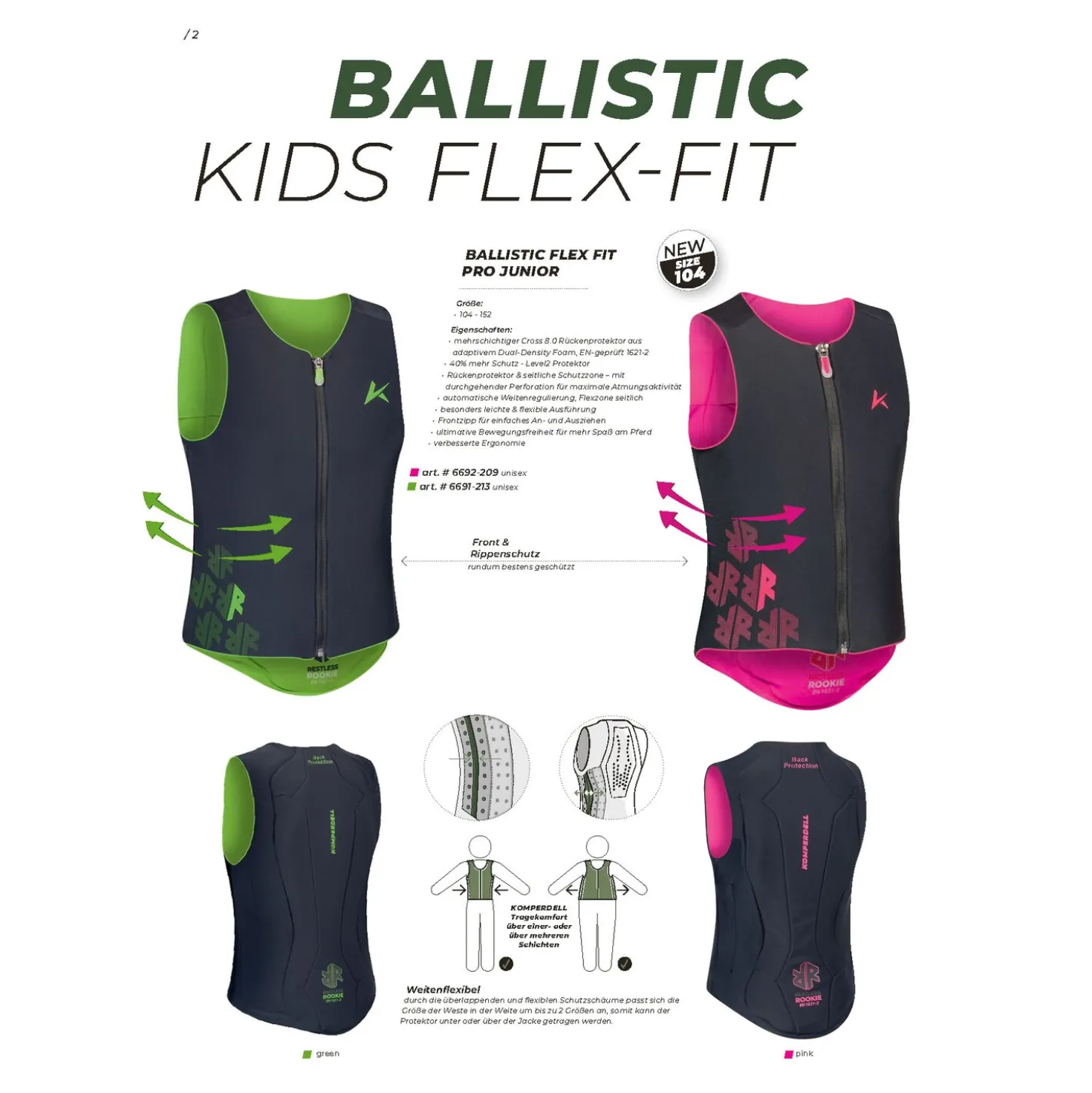 KOMPERDELL Rückenprotektor BALLISTIC FLEX FIT PRO - JUNIOR