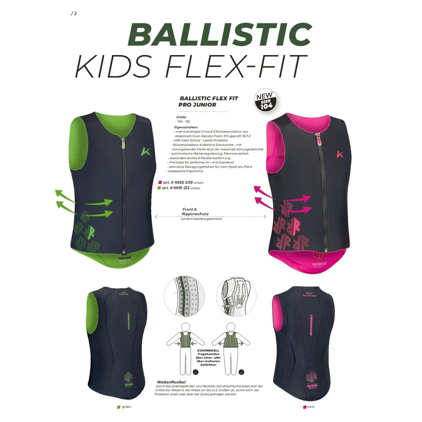 KOMPERDELL Rückenprotektor BALLISTIC FLEX FIT PRO - JUNIOR