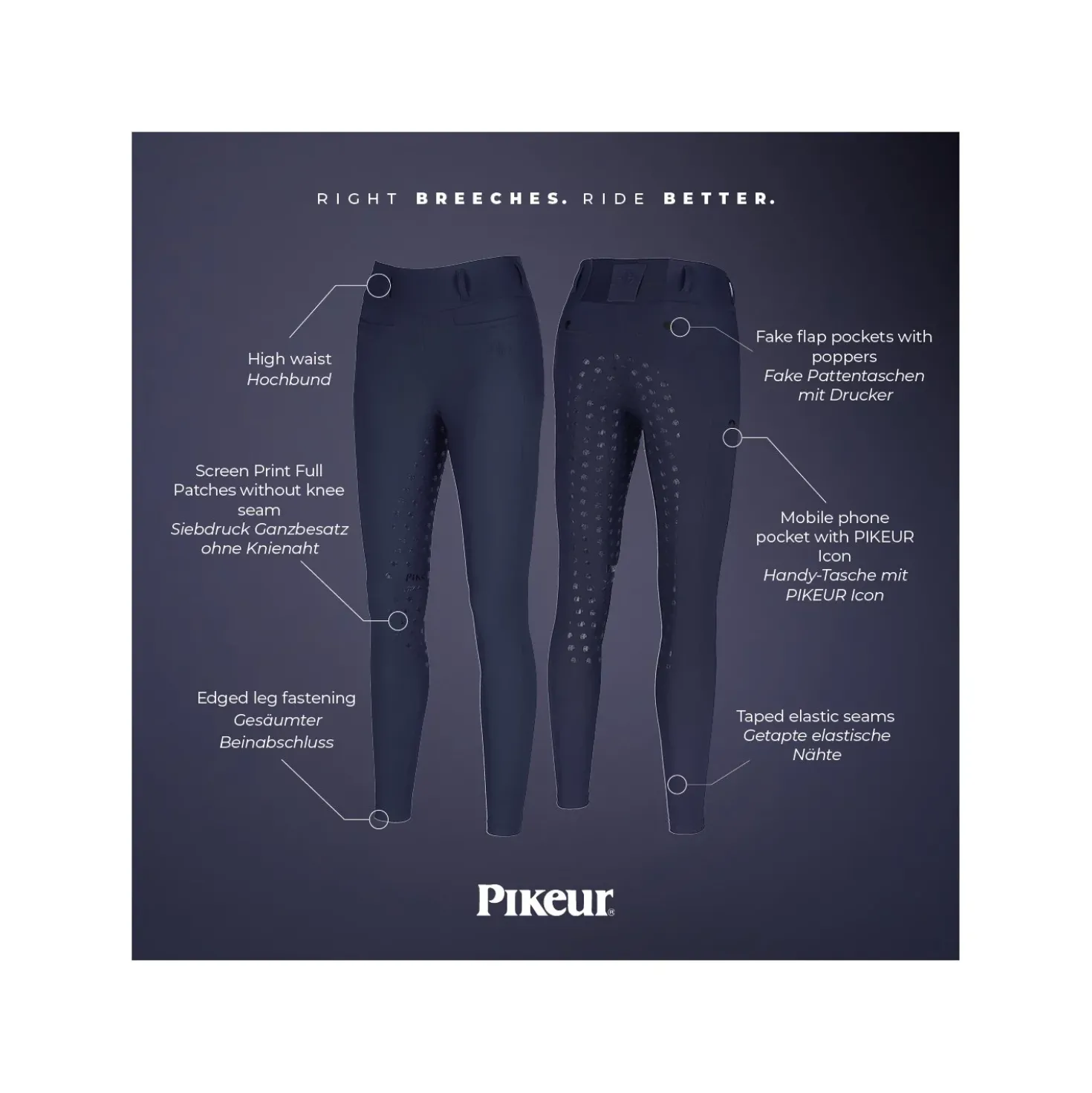 PIKEUR Athleisure Reithose Seamless-Thight Linnett Highwaist SD