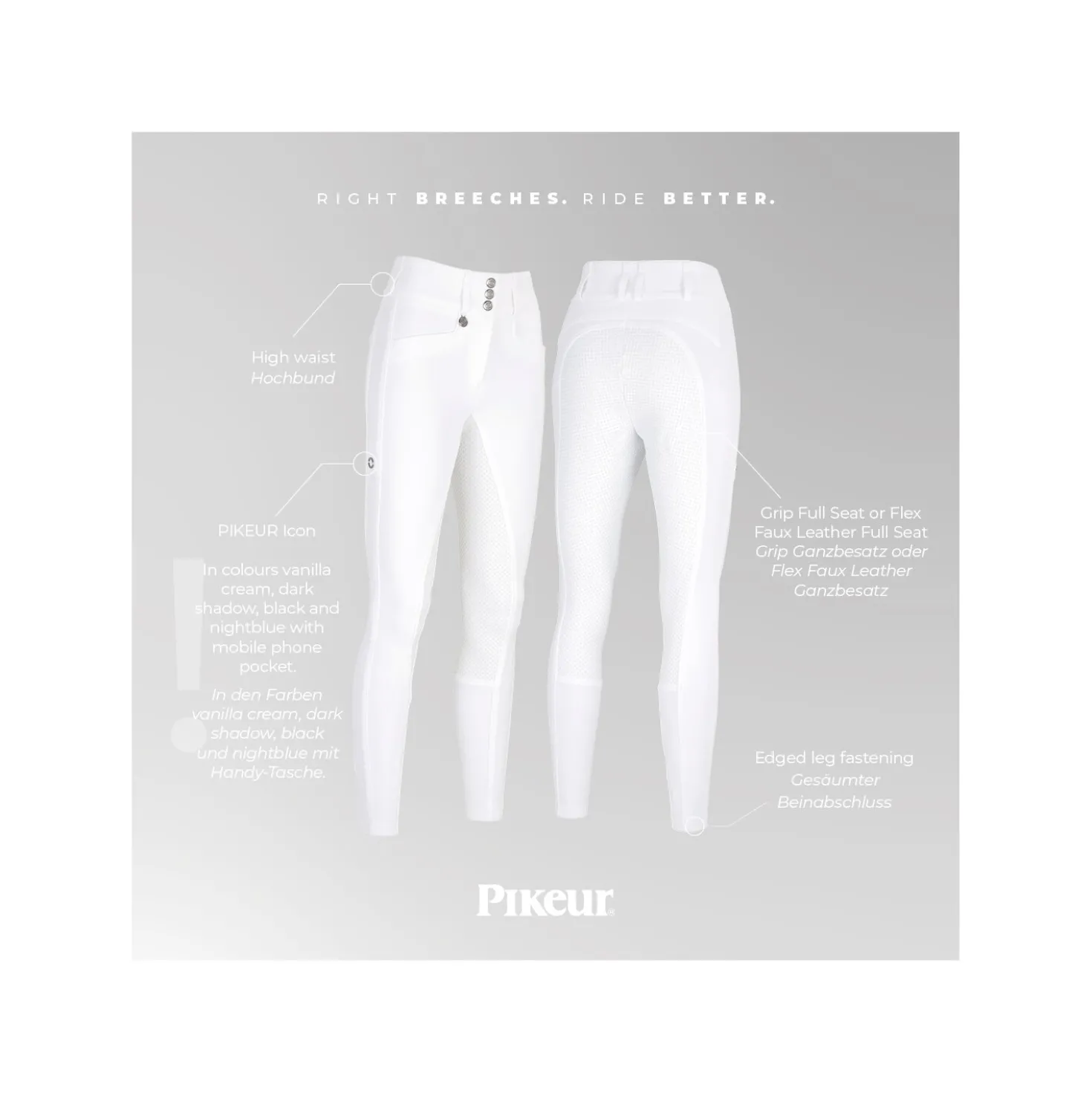 PIKEUR Highwaist Gesäßeinsatz-Reithose New Candela FFL