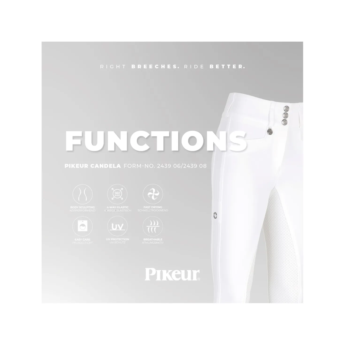 PIKEUR Highwaist Gesäßeinsatz-Reithose New Candela FFL