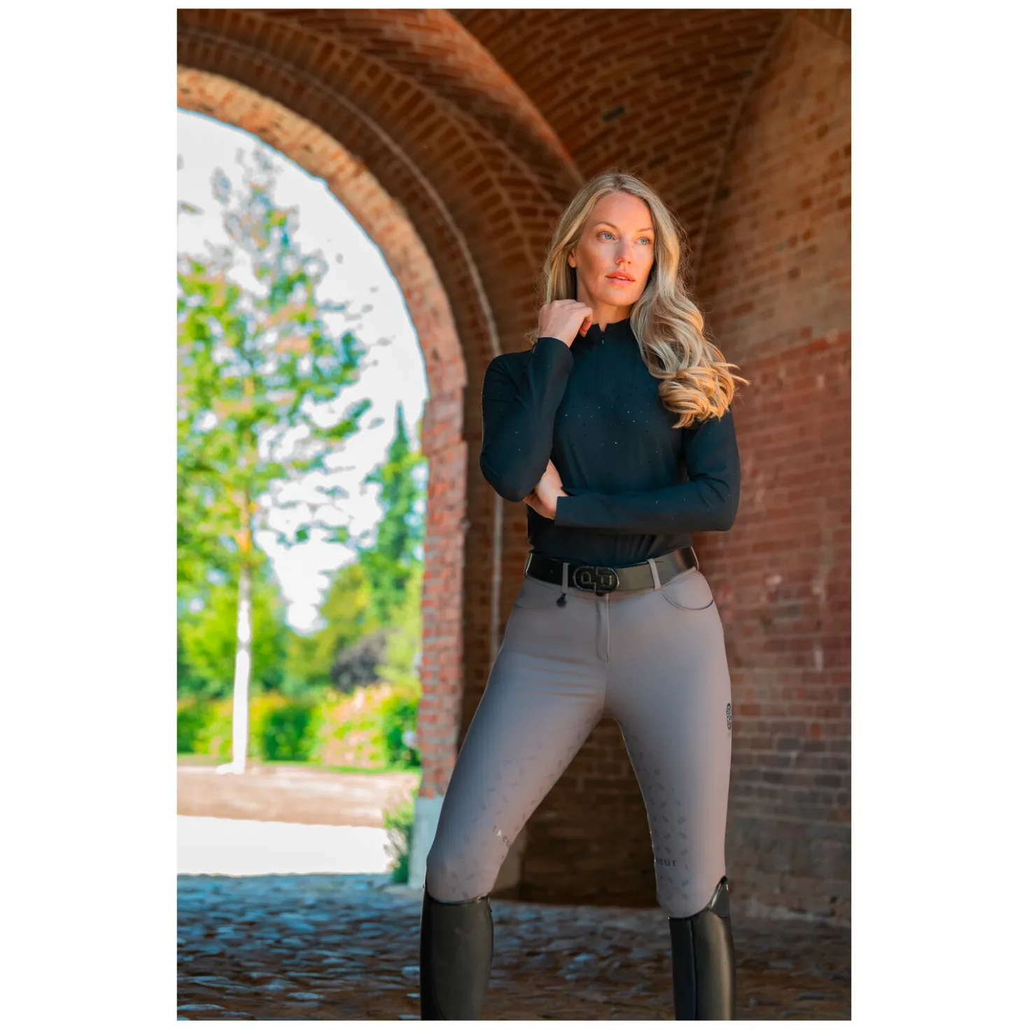 PIKEUR Selection Trainingsshirt mit Rhinestones FUNCTION ZIP SHIRT