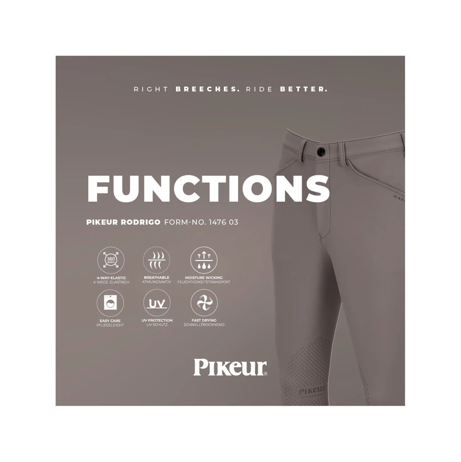 PIKEUR Sports Collection Kniebesatz-Reithose New Rodrigo KN, für Herren