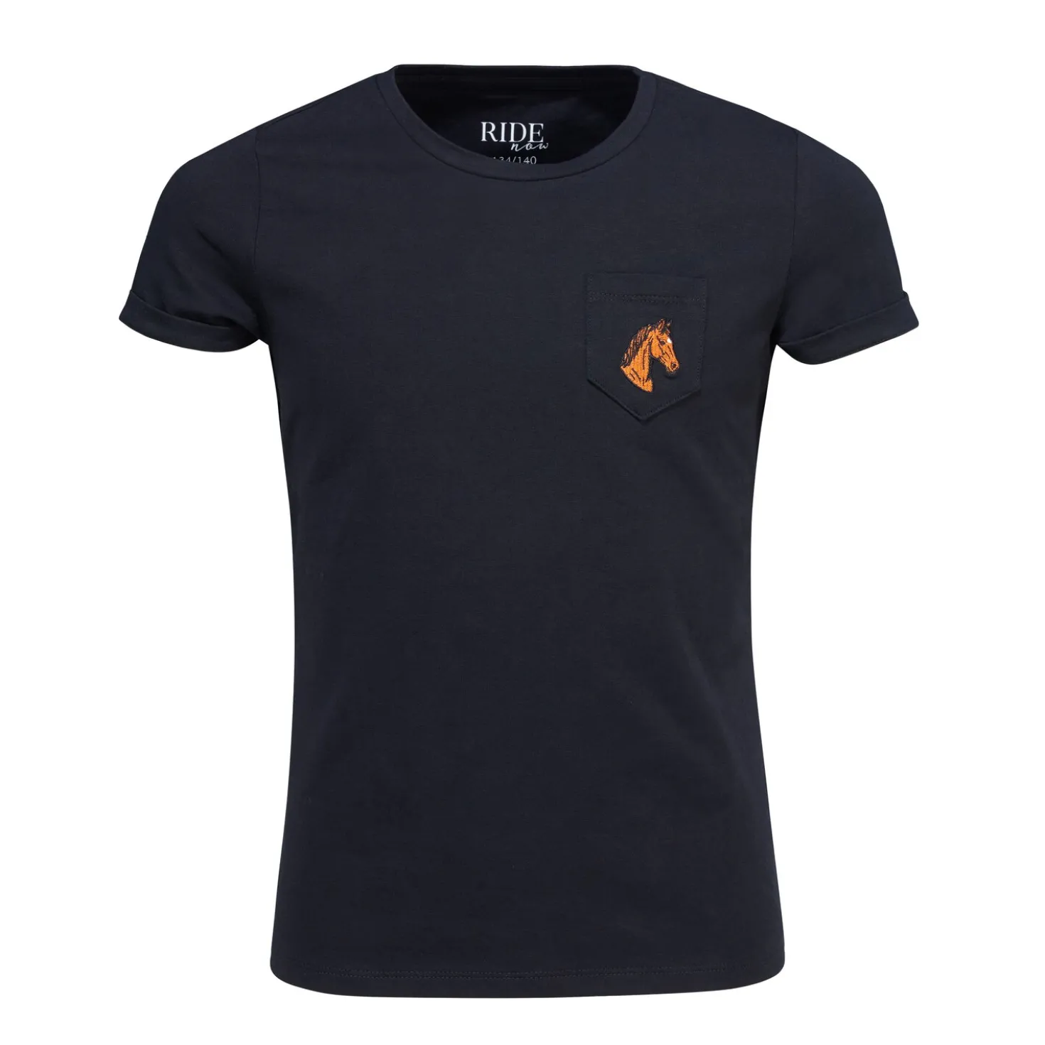 RIDE now T-Shirt mit Pferdekopfstickerei für Kinder